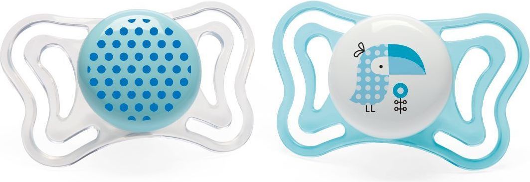 CHICCO Šidítko Physio Light, silikónové, 2-6 m+, modrá, 2 ks - obrázek 1