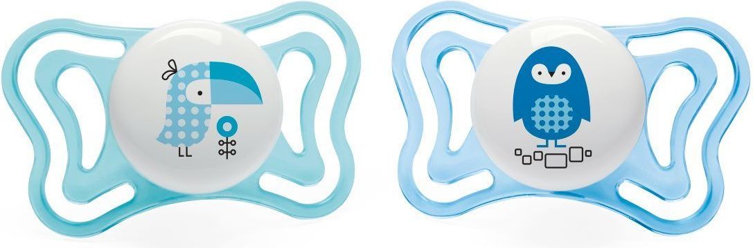 CHICCO Šidítko Physio Light, silikónové, 2-6 m+, modrá, 2 ks - obrázek 2