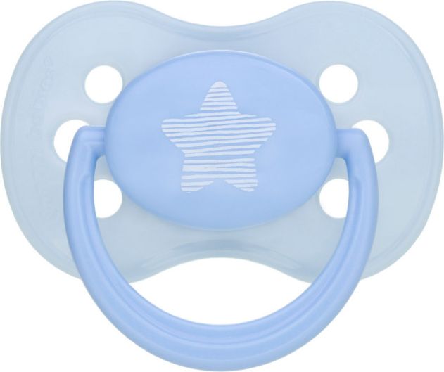 CANPOL BABIES Dudlík kaučukový třešinka 6-18 m Pastels, modrý - obrázek 1