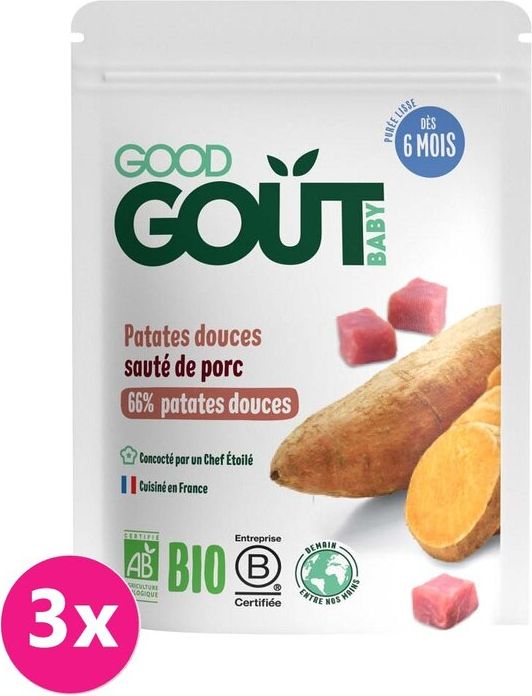 GOOD GOUT BIO Batáty s vepřovým masem 3x190 g - obrázek 1