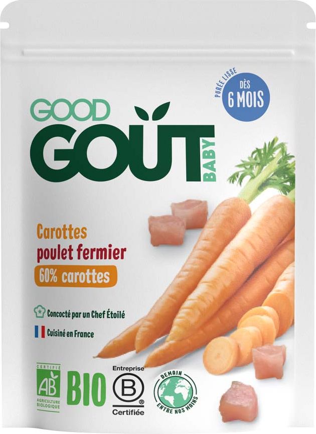 GOOD GOUT BIO Mrkev s farmářským kuřátkem 3x190 g - obrázek 2