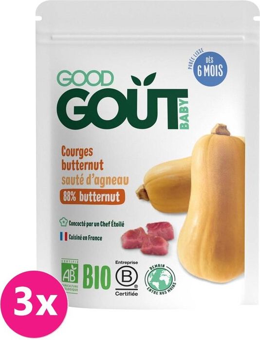 GOOD GOUT BIO Máslová dýně s jehněčím masem 3x190 g - obrázek 1