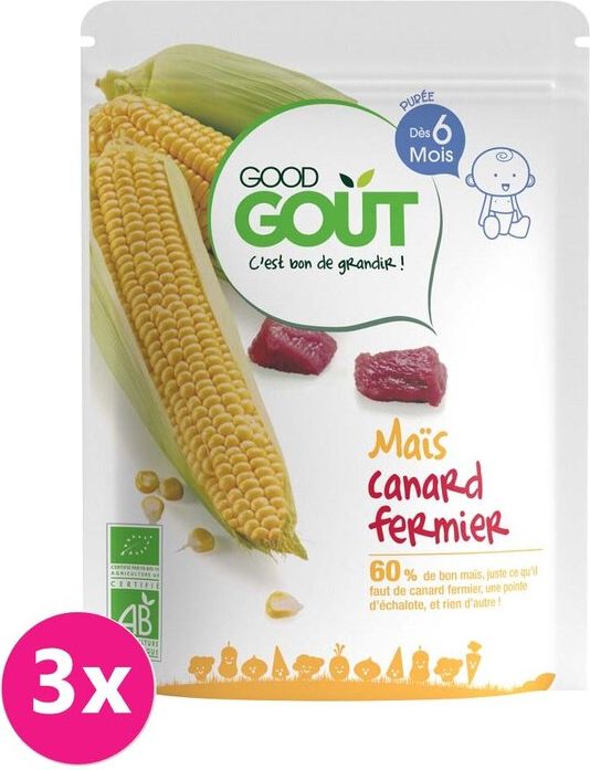 GOOD GOUT BIO Kukuřice s kachním masem 3x190 g - obrázek 1