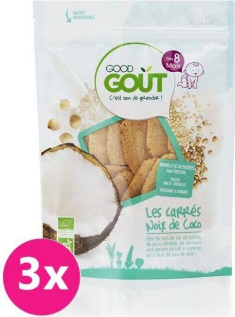 GOOD GOUT BIO Kokosové polštářky 3x50 g - obrázek 1
