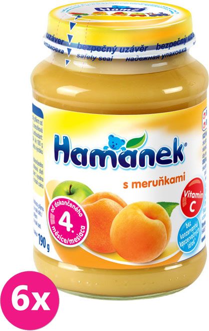 6x HAMÁNEK S meruňkami (190 g) - ovocný příkrm - obrázek 1