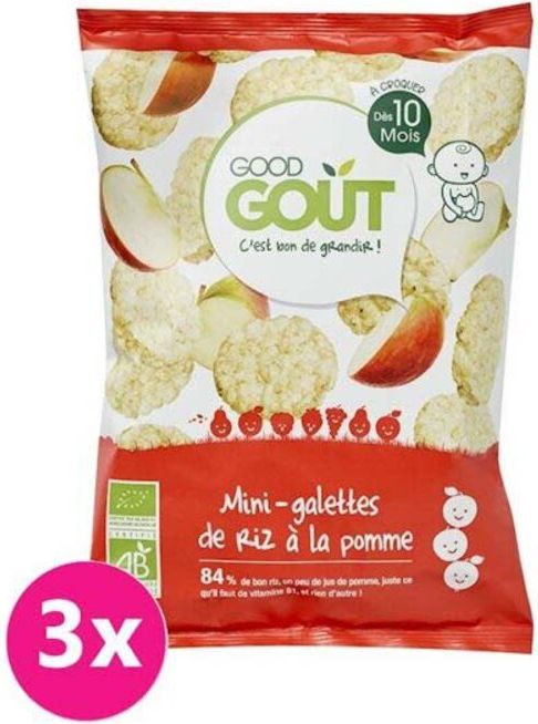 GOOD GOUT BIO Mini rýžové koláčky s jablky 3x40 g - obrázek 1
