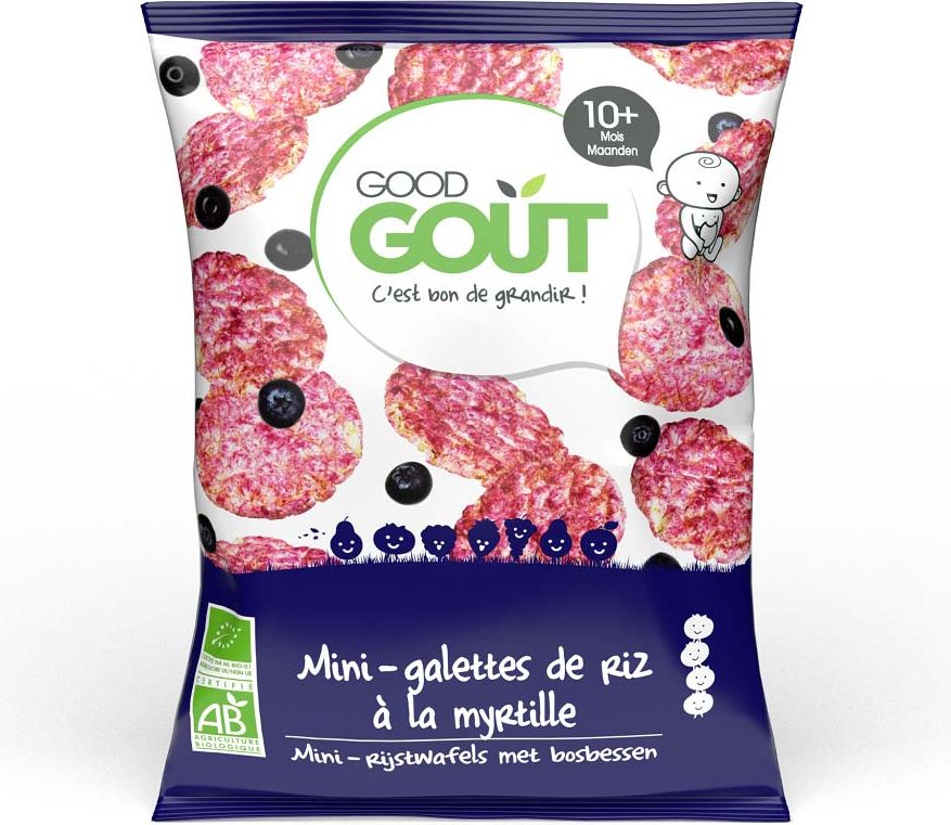 GOOD GOUT BIO Mini rýžové koláčky s borůvkami 3x40 g - obrázek 2