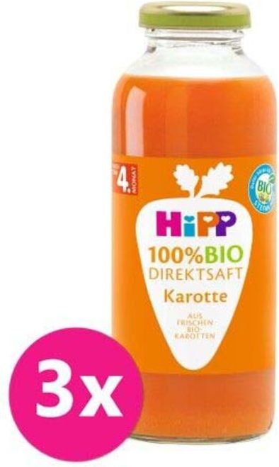 3x HiPP 100 % Bio Juice Karotková šťáva - obrázek 1