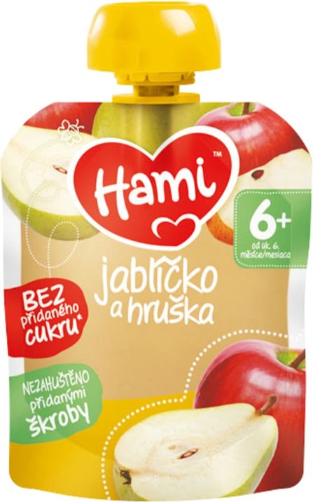 12x HAMI XXL ovocná kapsička Jablíčko a hruška 90 g, 6+ - obrázek 1
