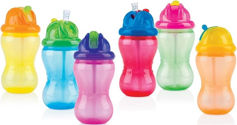 Nuby hrneček netekoucí s měkkým sklápěcím brčkem a regulovatelným průtokem fialová/fialové víčko 360ml - obrázek 2