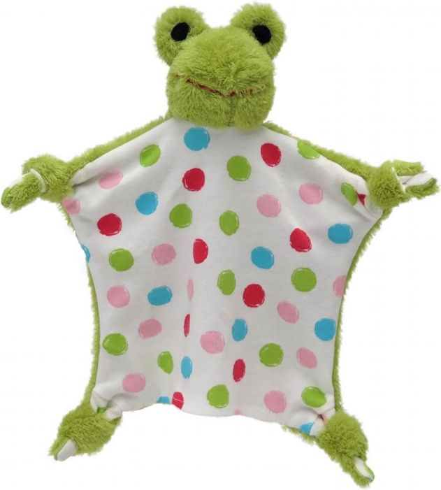 MÚ Brno textilní uzlíkový maňásek na ruku - usínáček  23604B žabka 31  cm - obrázek 1