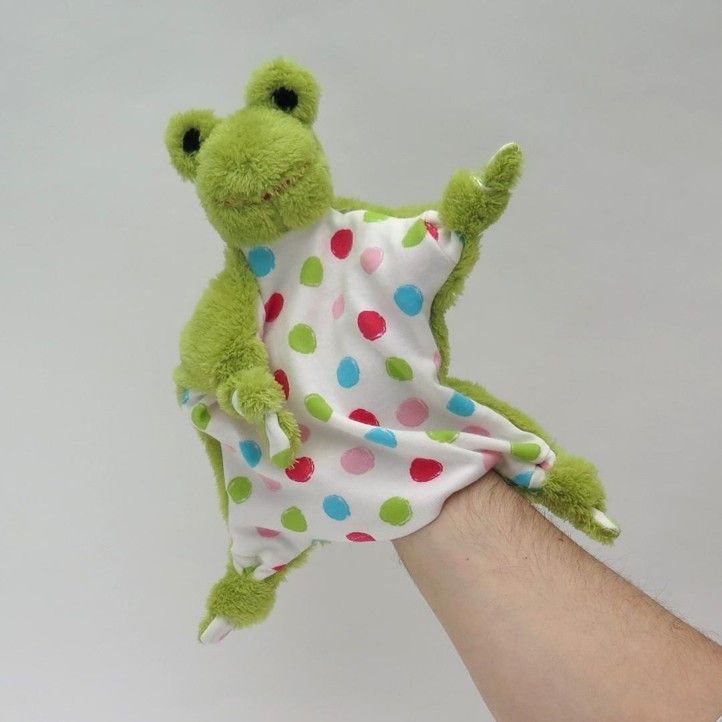 MÚ Brno textilní uzlíkový maňásek na ruku - usínáček  23604B žabka 31  cm - obrázek 4