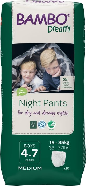 BAMBO Dreamy Night Pants Boy 4-7 let, 10 ks, pro 15-35 kg - obrázek 1
