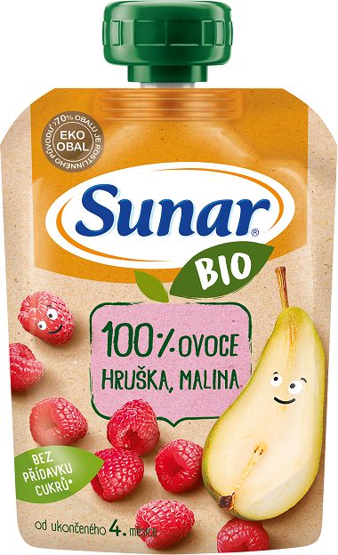 12x SUNAR BIO Kapsička hruška, malina 100 g - obrázek 3