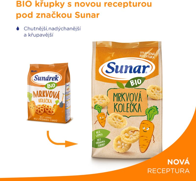 6x SUNAR BIO Křupky Mrkvová kolečka 45 g - obrázek 2
