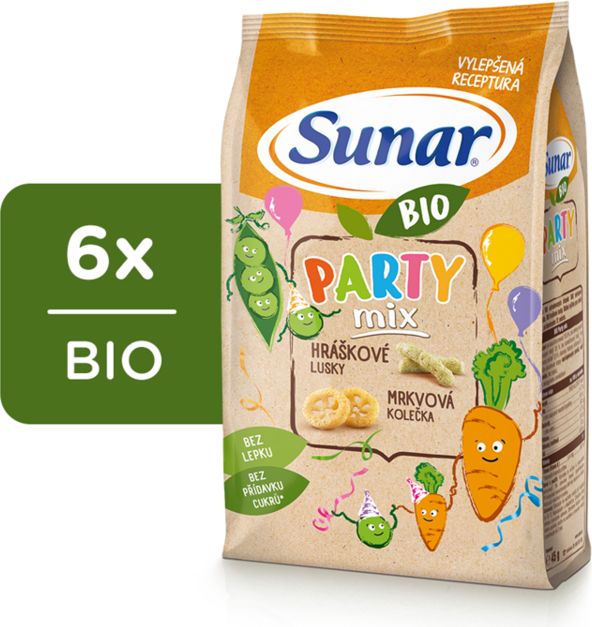 6x SUNAR BIO Křupky Party mix 45 g - obrázek 1