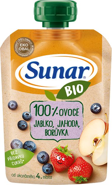 12x SUNAR BIO Kapsička jablko, jahoda, borůvka 100 g - obrázek 3