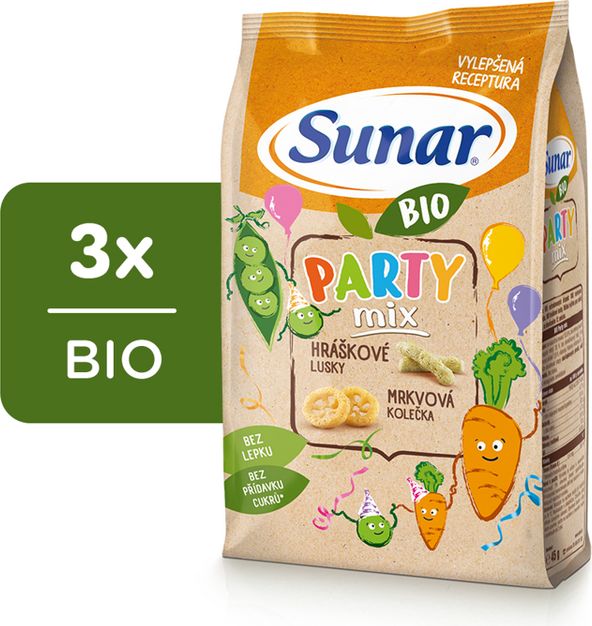 3x SUNAR BIO Křupky Party mix 45 g - obrázek 1