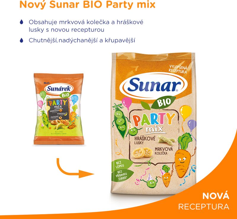 3x SUNAR BIO Křupky Party mix 45 g - obrázek 2