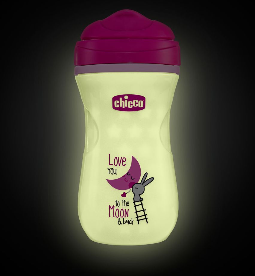 CHICCO Hrneček Shiny termo floureskujúci s hubičkou 266 ml, růžový 14 m+ - obrázek 2