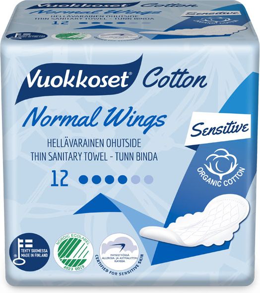 VUOKKOSET Cotton Normal Wings Thin (12 ks) – dámské vložky - obrázek 1