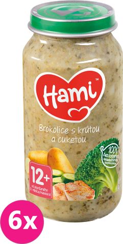 6x HAMI Brokolice a krůtí prsa (250 g) - maso-zeleninový příkrm - obrázek 1