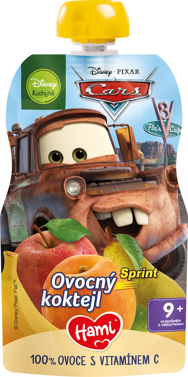 4x HAMI Disney Cars ovocná kapsička Sprint Ovocný koktejl 110 g, 9+ - obrázek 2