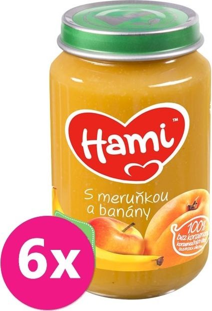 6 x HAMI S meruňkou a banány (200 g) - ovocný příkrm - obrázek 1