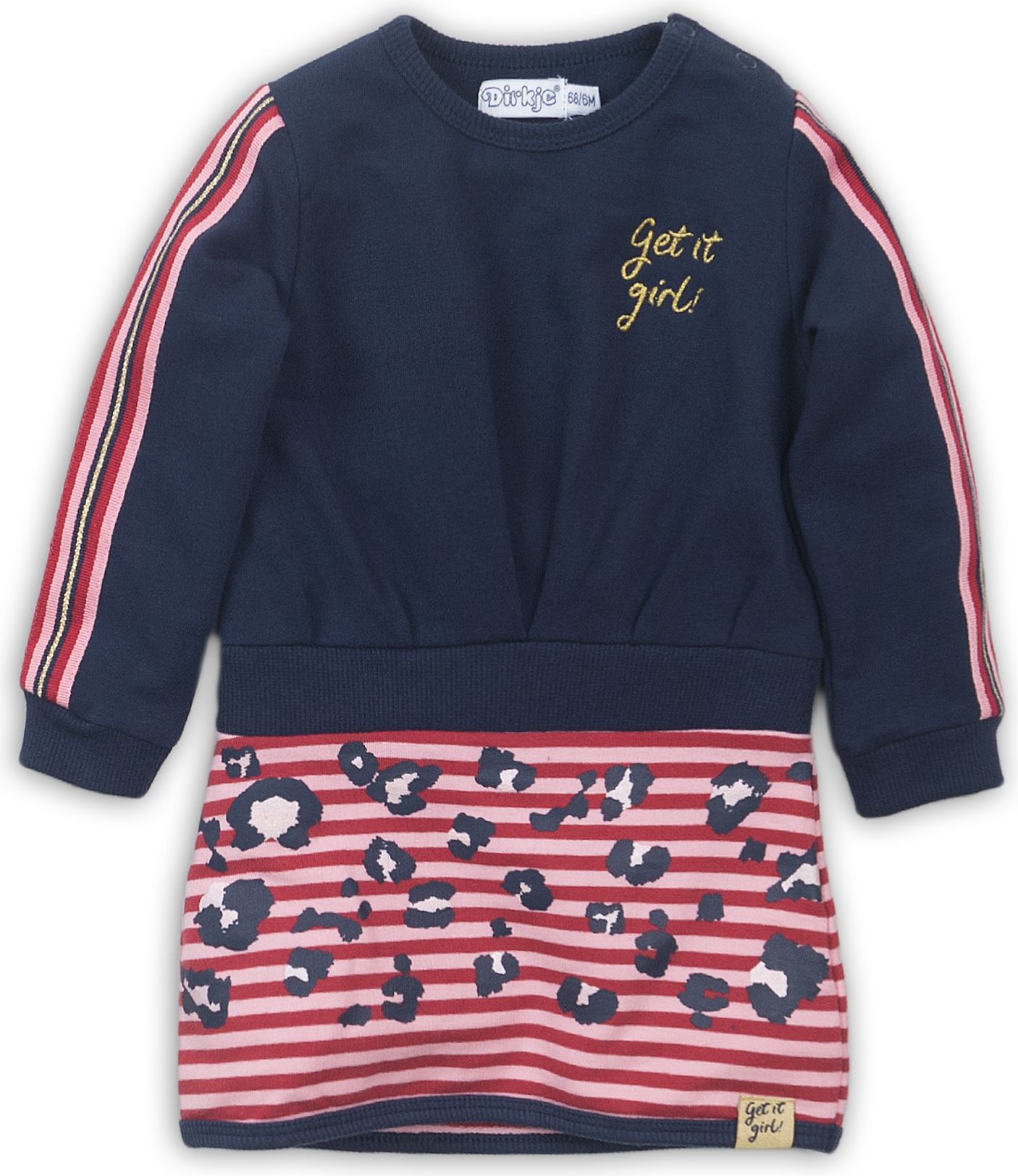 DIRKJE Šaty D-Girl 80 Navy + red + pink - obrázek 1