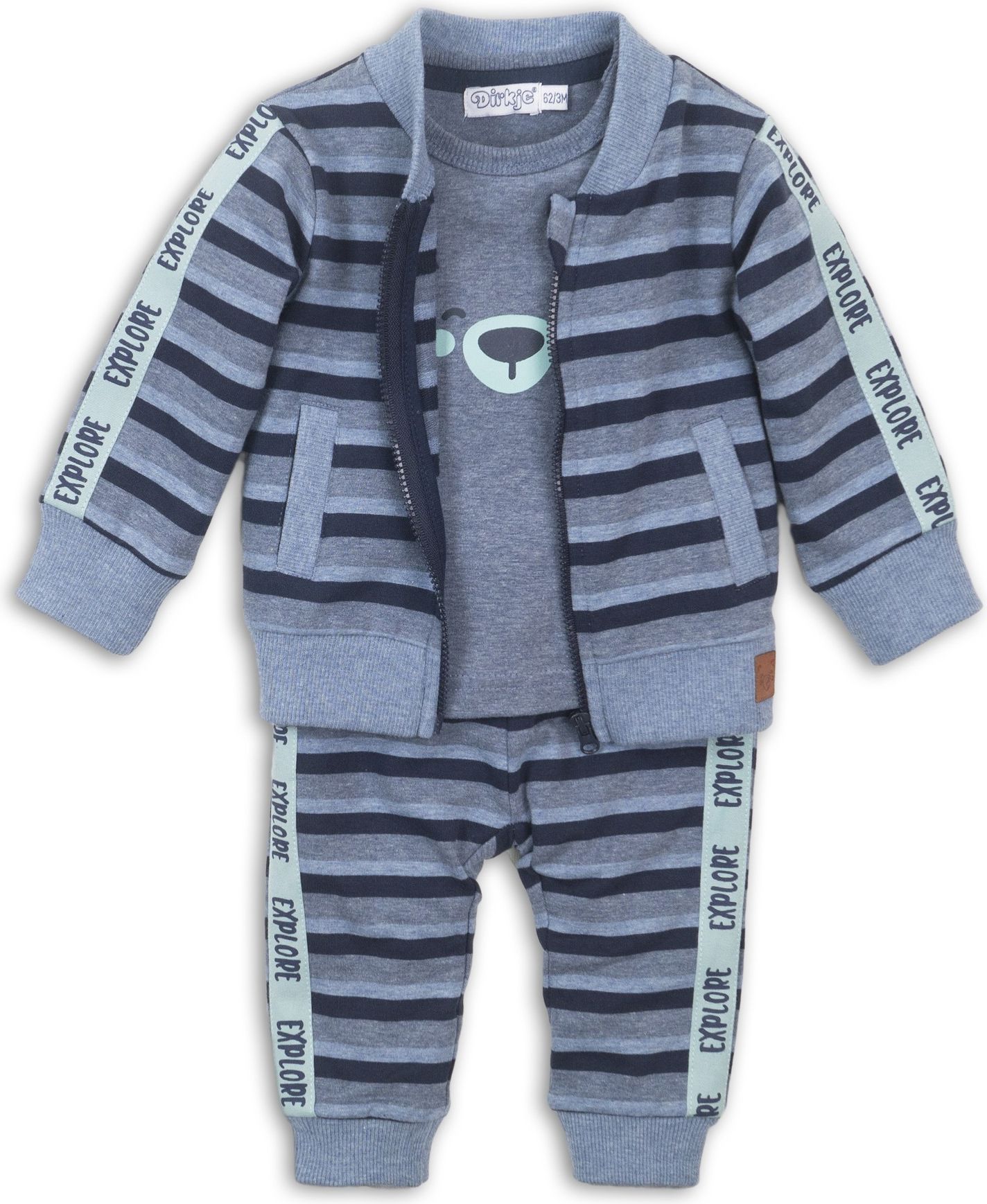 DIRKJE Set 3-dílný D-BOY ADVENTURE TIME 68 Blue melee + navy - obrázek 1