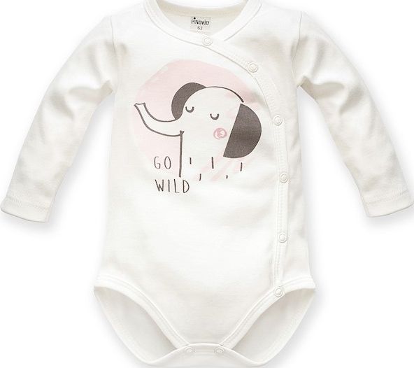 PINOKIO Body zavinovací dlouhý rukáv Wild Animals vel. 62 růžové - obrázek 1