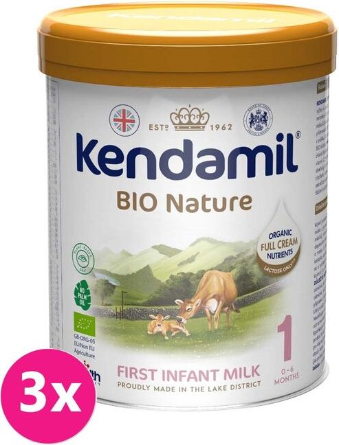 3x KENDAMIL Kojenecké BIO nature mléko 1 (800 g) DHA+ - obrázek 1