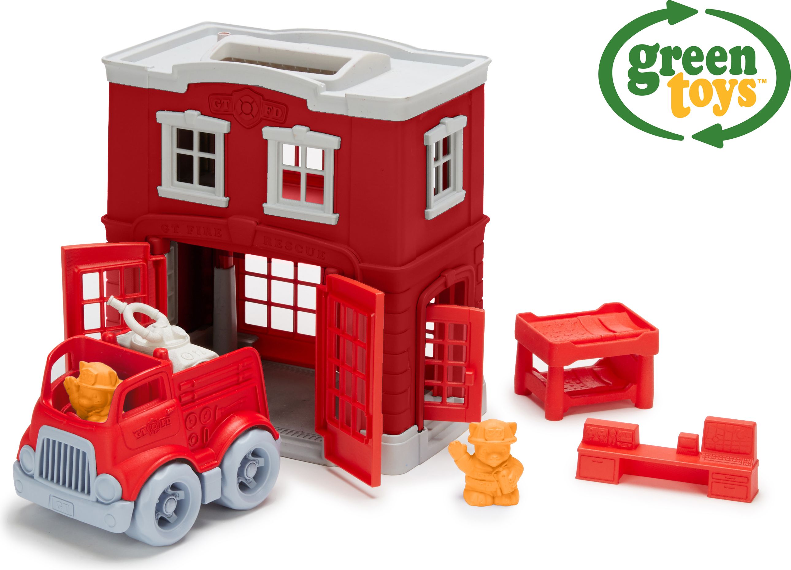 GREEN TOYS Hasičská stanice s autíčkem - obrázek 1