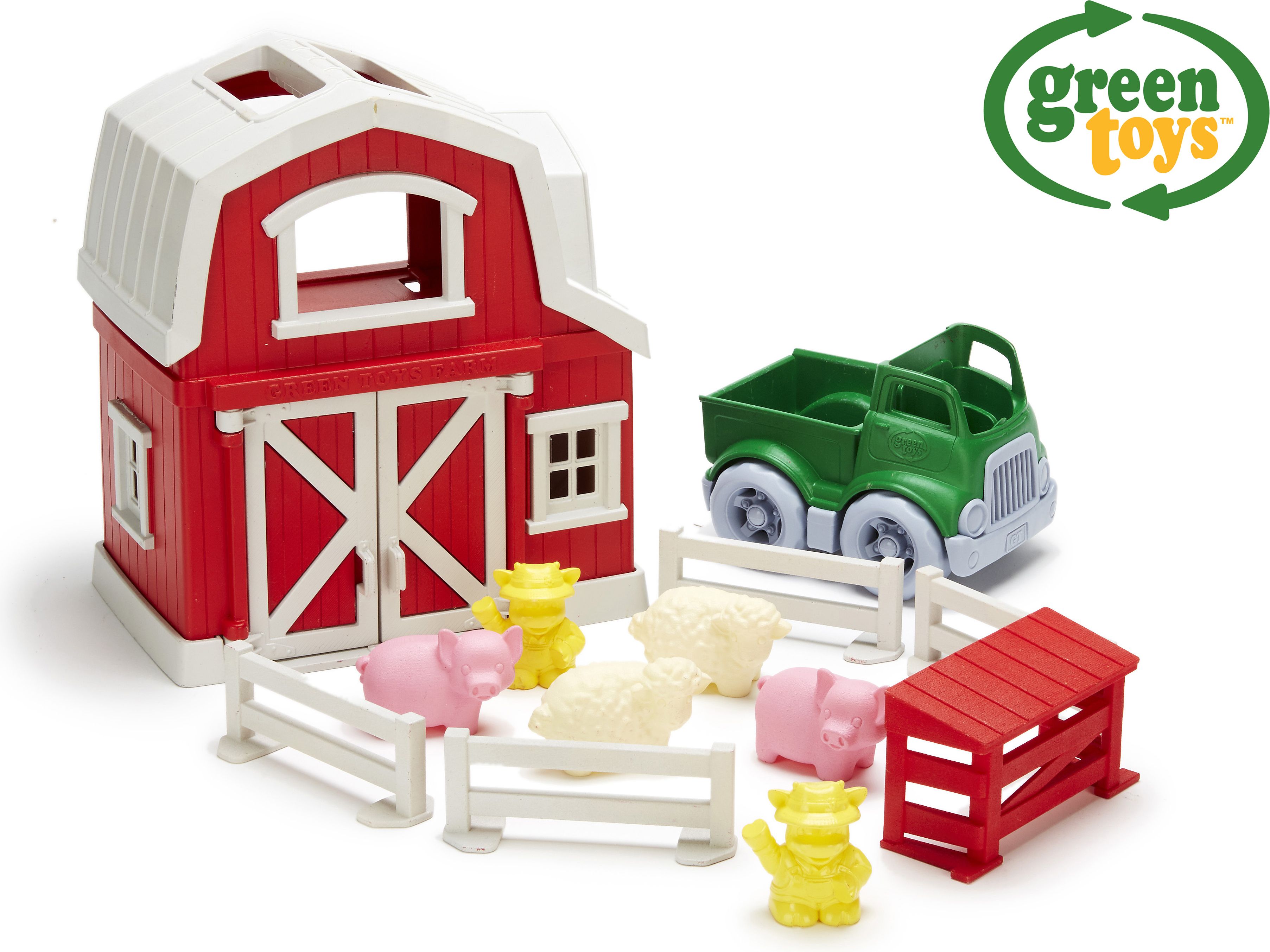 GREEN TOYS Farma s domečkem, autíčkem a zvířátky - obrázek 1