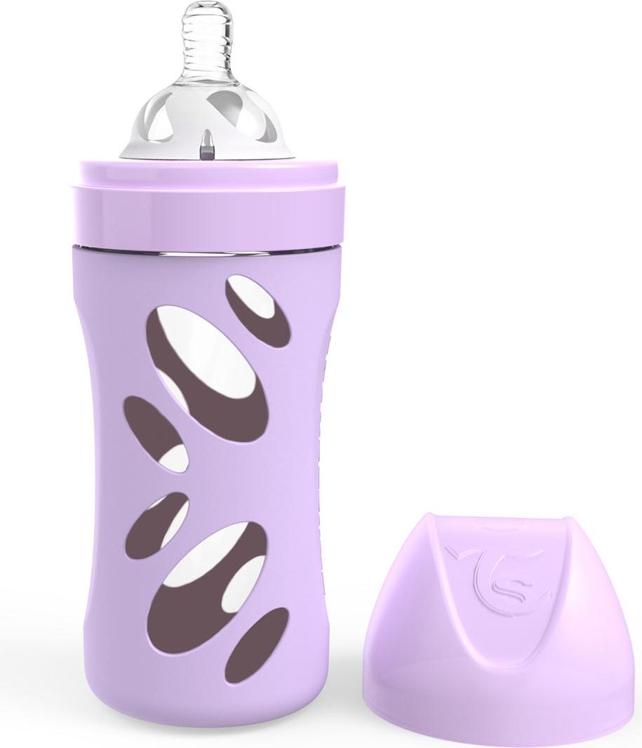 TWISTSHAKE Kojenecká láhev Anti-Colic skleněná 260ml (dudl.M) Pastelově fialová - obrázek 2