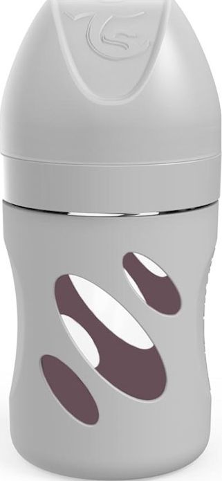 TWISTSHAKE Kojenecká láhev Anti-Colic skleněná 180ml (dudl.S) Pastelově šedá - obrázek 1