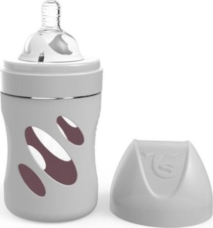 TWISTSHAKE Kojenecká láhev Anti-Colic skleněná 180ml (dudl.S) Pastelově šedá - obrázek 2