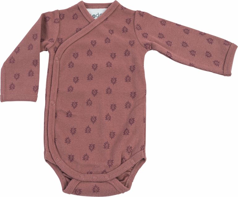 LODGER Body s dlouhým rukávem Romper Print Rib Rosewood vel. 56 - obrázek 1