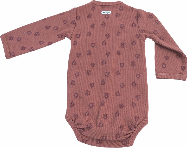LODGER Body s dlouhým rukávem Romper Print Rib Rosewood vel. 56 - obrázek 2