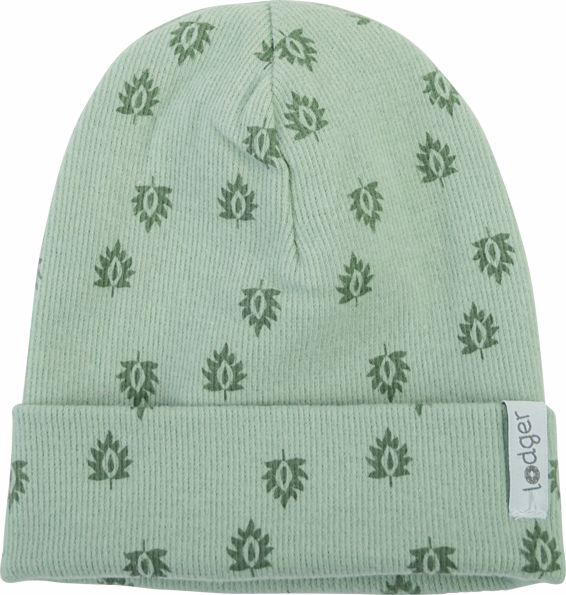 LODGER Čepička s potiskem Beanie Print Rib Silt Green 0 - 6 měsíců - obrázek 1