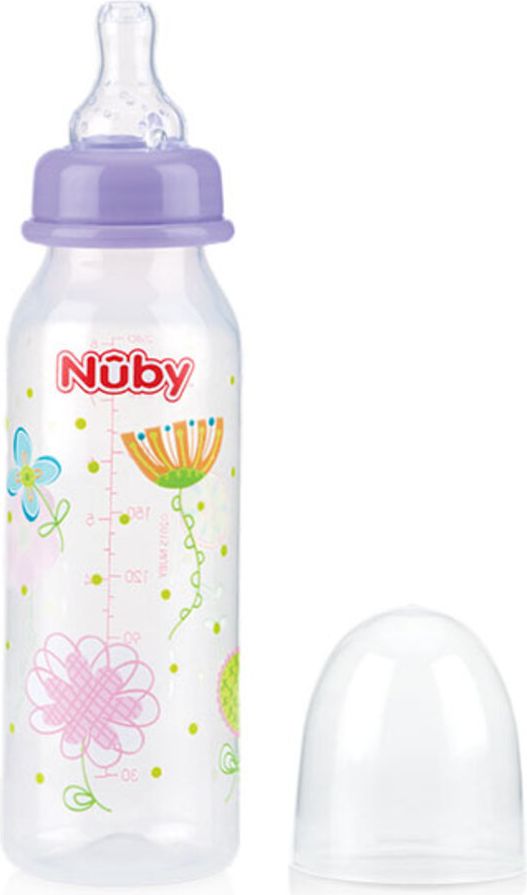 NUBY Láhev kojenecká 1-2-3 průtok, 3m+ (240 ml) - obrázek 1