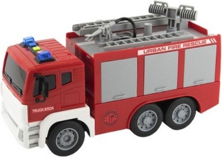 Auto hasiči stříkací vodu 32cm plast na setrvačník na bat. se zvukem se světlem v krabici 35x21x14cm - obrázek 3