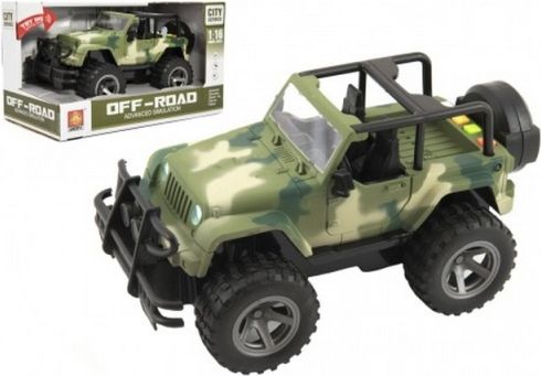Auto terénní Off-Road plast 23cm na setrvačník na baterie se zvukem se světlem v krabici 27x15x14cm - obrázek 3