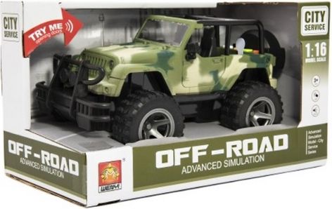 Auto terénní Off-Road plast 23cm na setrvačník na baterie se zvukem se světlem v krabici 27x15x14cm - obrázek 4