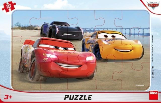 CARS ZÁVODÍ 15 deskové Puzzle - obrázek 1
