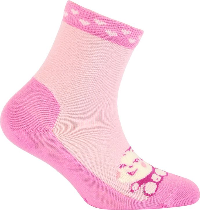 Dívčí vzorované ponožky GATTA OPIČKA růžové Velikost: 21-23 - obrázek 1