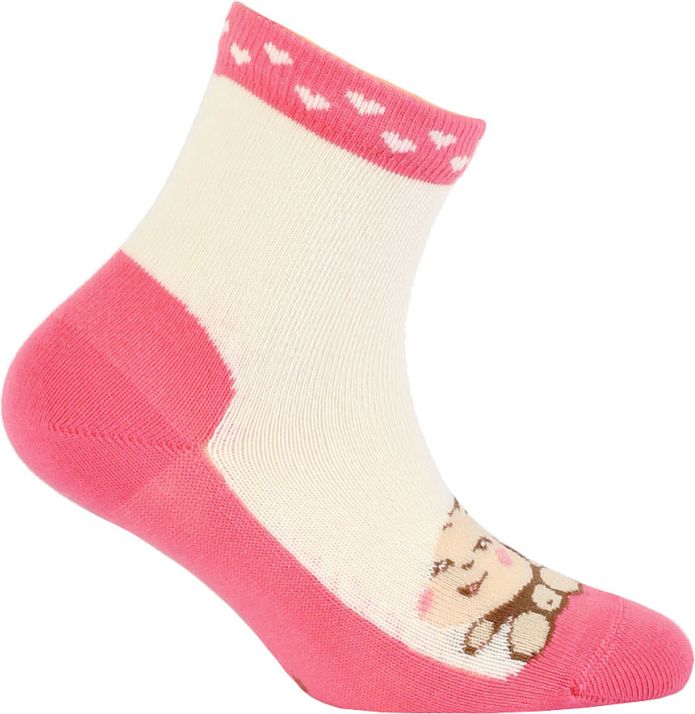 Dívčí vzorované ponožky GATTA OPIČKA smetanové Velikost: 21-23 - obrázek 1