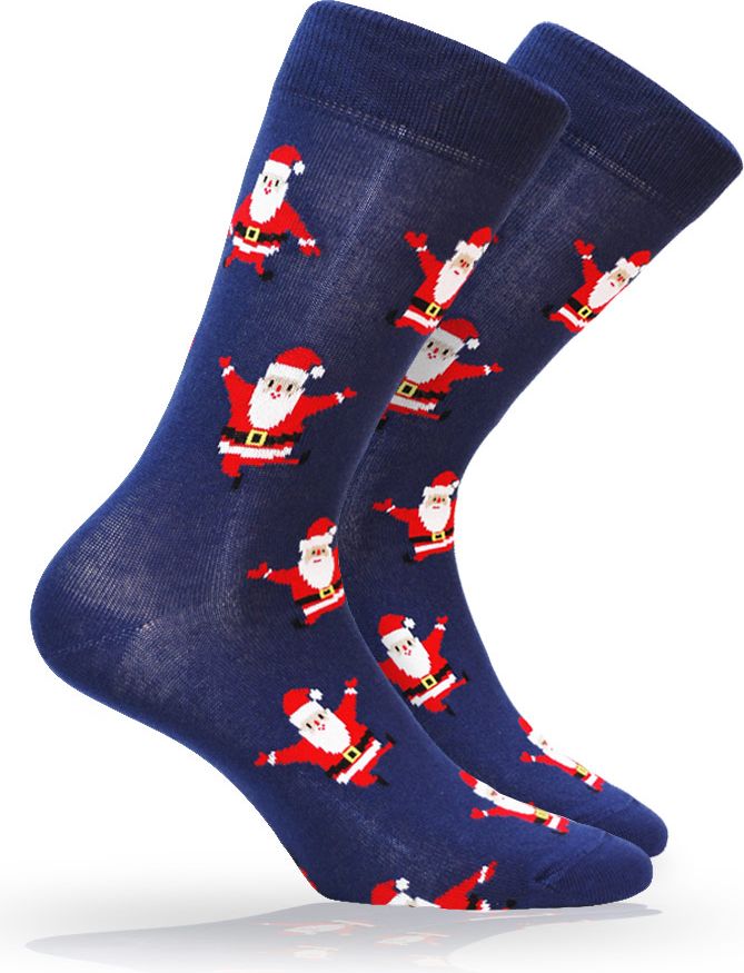 Pánské ponožky s vánočním motivem WOLA SANTA CLAUS modré Velikost: 42-44 - obrázek 1