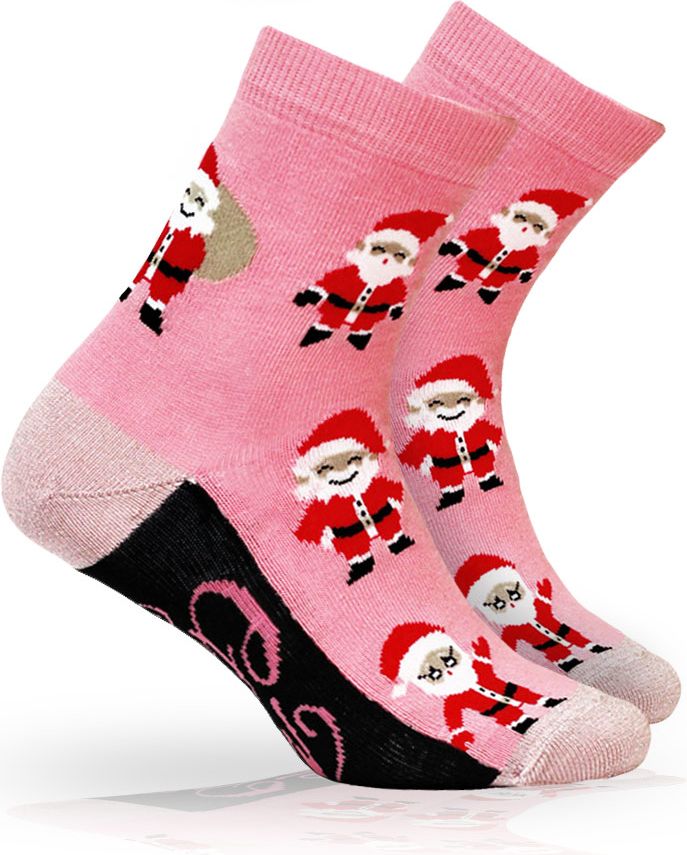 Ponožky s vánočním motivem WOLA SANTOVÉ růžové Velikost: 36-38 - obrázek 1