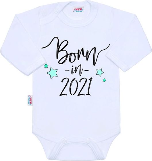 NEW BABY | S potiskem | Body s potiskem New Baby Born in 2021 | Bílá | 56 (0-3m) - obrázek 1